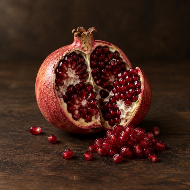 Pomegranate split open