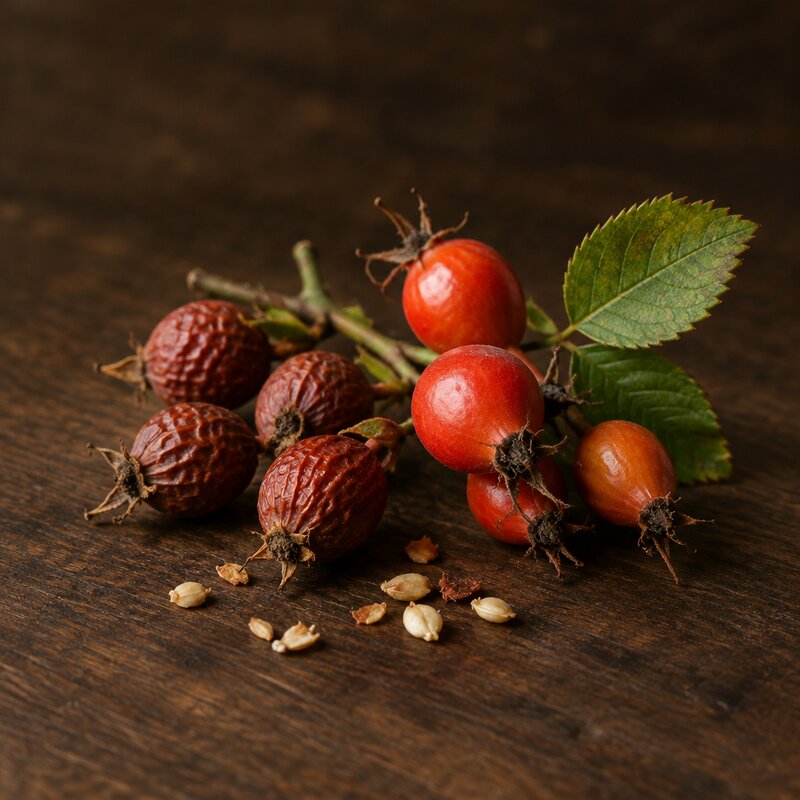 Fresh and dried rosehips