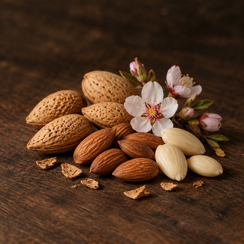 Sweet almonds and almond oil